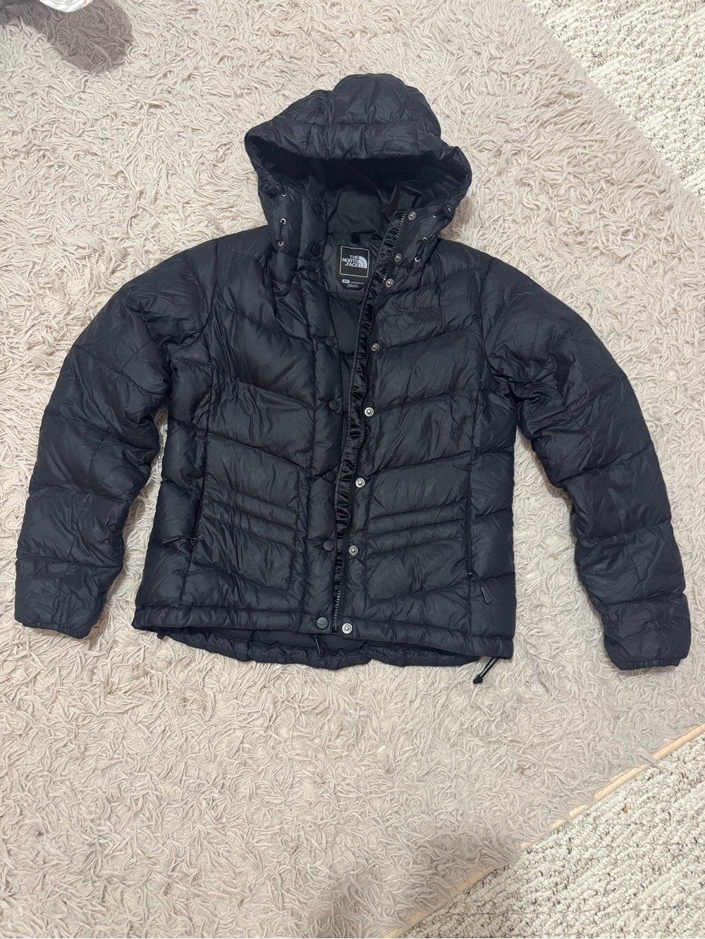 The North Face Black Hooded Quilted Down Puffer